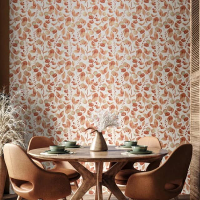 Hoopla Walls Watercolour Leaves - Tuscan Mix 10M Wallpaper
