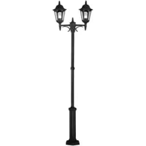 Elstead Parish - 2 Light Twin Outdoor Post Lantern Black IP44, E27