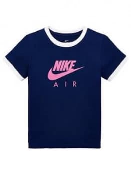 Nike Sportswear Air Older Girls Ringer T-Shirt - Blue