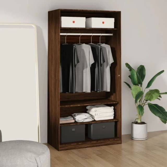 VIDAXL Wardrobe Brown Oak 100x50x200cm Engineered Wood Vidaxl 8720845735388