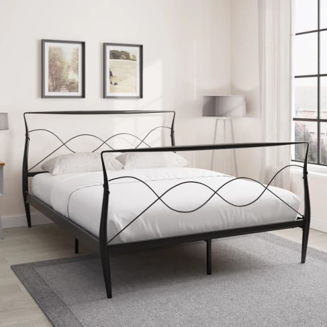 GFW Metal Rimini King Black Bed Frame, Black RIM150BLK