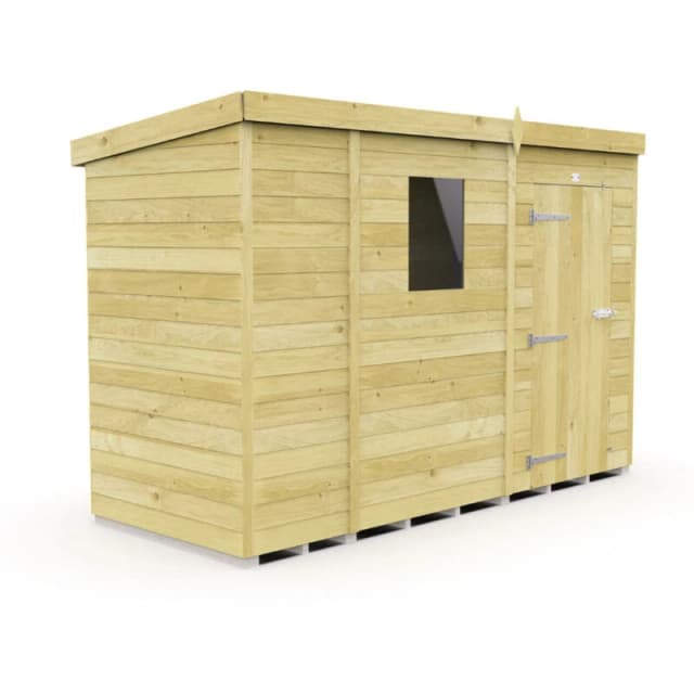 Flat Pack Sheds DIY Sheds 9 x 4 Pent Shed, Brown 9X4PFF