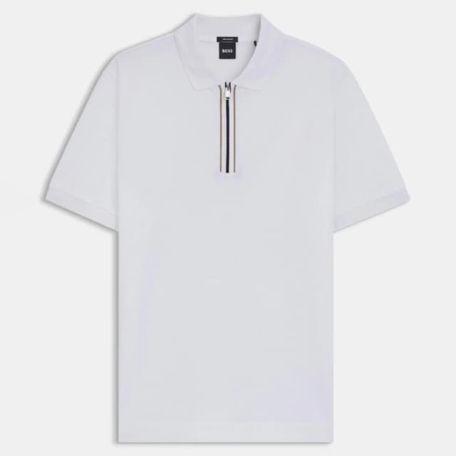 Boss H-Paras 65 Zip-Placket Polo Shirt White male XS