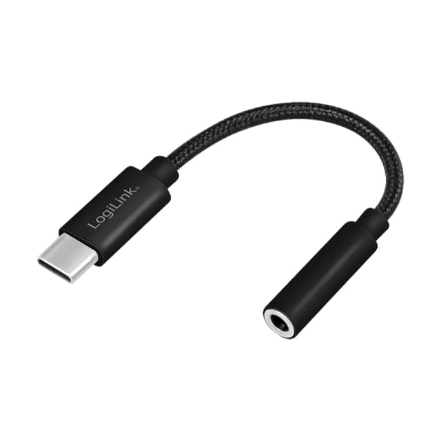 LogiLink USB Type-C cable to 3.5mm audio jack adapter. 13 cm