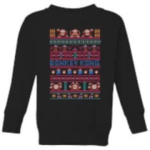 Nintendo Donkey Kong Retro Black Kid's Christmas Sweatshirt - Black - 11-12 Years
