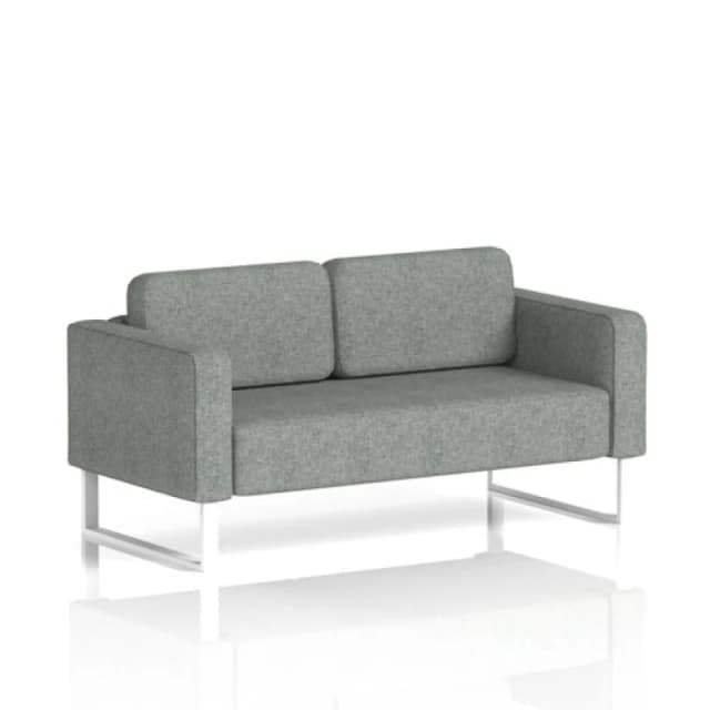 Brixworth Office Sofa 2 Seater with White Legs in Rivet Fabric - Prime