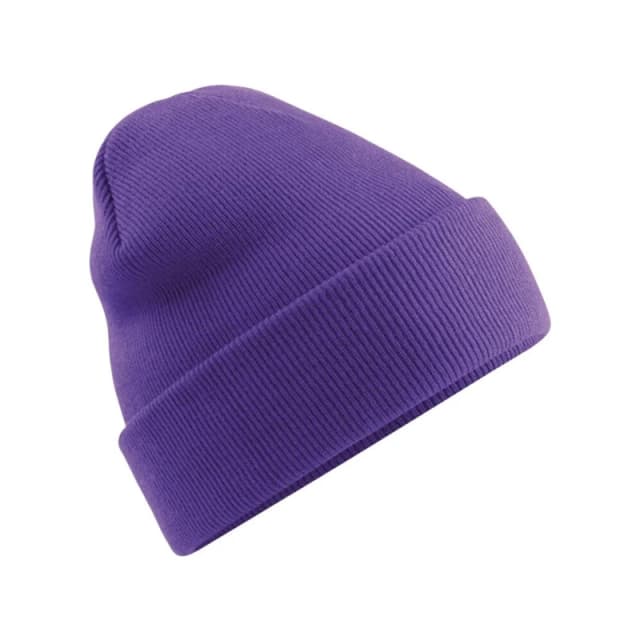 Beechfield Beechfield Men Soft Feel Knitted Winter Hat in Purple Purple One Size Male 5055747773859