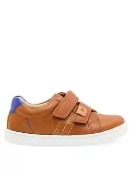 Start-rite Explore Soft Leather Flexible Double Riptape Trainers - Tan Leather, Size 10 Younger
