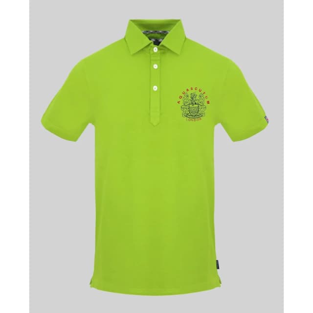 Aquascutum Mens Short Sleeve Polo Shirt Lime male Small