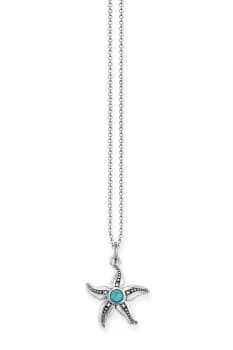 Ladies Thomas Sabo Sterling Silver Glam & Soul Diamond Starfish Necklace KE0013-357-17-L45V