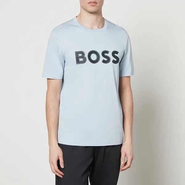 BOSS Green Tee 1 Cotton-Jersey T-Shirt - L Blue Tops male 50512866-527 L