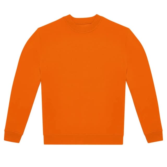 B&C Mens ID.222 Crew Neck Sweatshirt in Orange Size: XS Orange Male XS