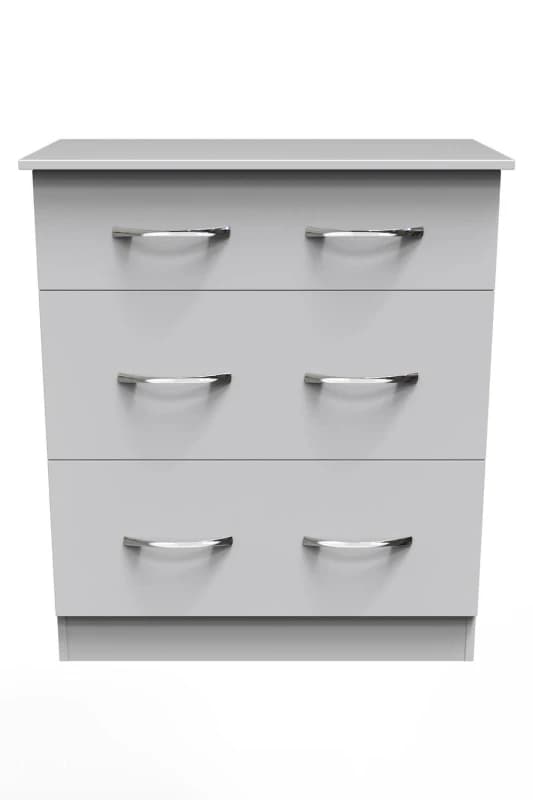 Heddon 3 Drawer Deep Chest In White Matt (Ready Assembled)