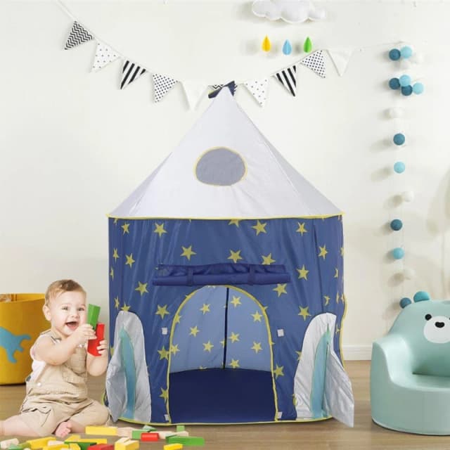 KIDKID 3-in-1 Kids Play Tent Set Blue unisex One size