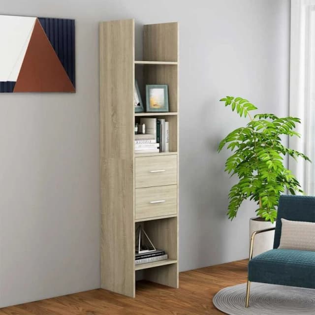 VIDAXL Book Cabinet Sonoma Oak 40x35x180cm Engineered Wood Vidaxl 8720286352748