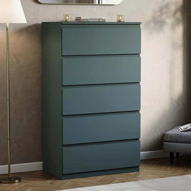 Lassic Vida Designs Denver 5 Drawer Chest Jasper Green unisex 5 Drawers