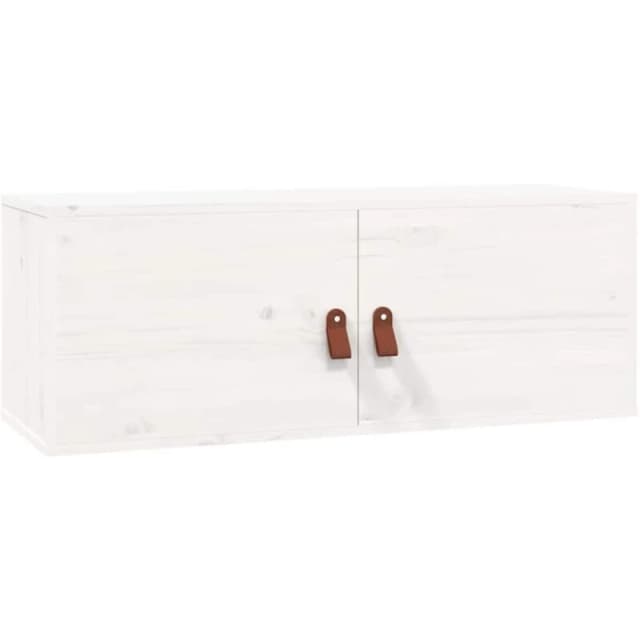 vidaXL Wall Cabinet White 80x30x30cm Solid Wood Pine, White 818377