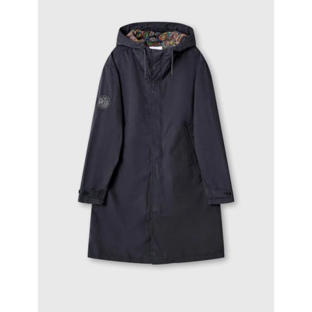 Pretty Green Mens Feltham Military-Inspired Hooded Parka Black male Small