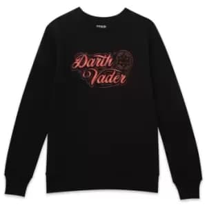 Star Wars Darth Vader Ribbon Font Sweatshirt - Black - L