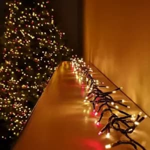 Samuel Alexander - 3000 LED 37.2m Premier Clusterbrights Indoor Outdoor Multifunction Mains Operated Christmas Cluster Lights with Timer in Red &
