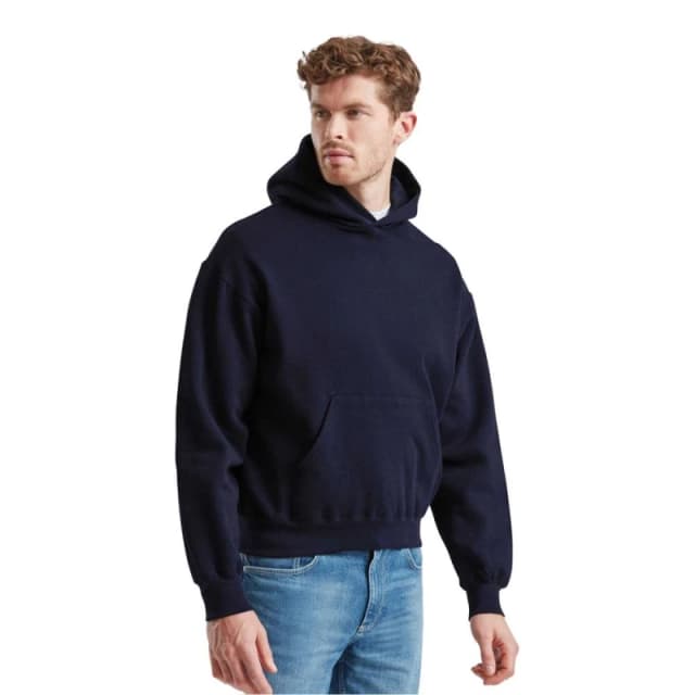Fruit of the Loom Mens Supercotton Hoodie in Mid Navy Size: Small Mid Navy Male S