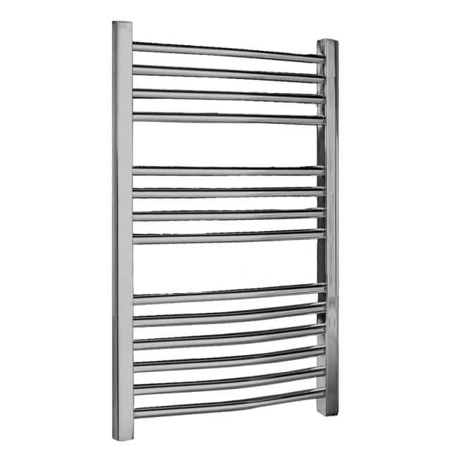 Balterley Heated Vertical Towel Rail Curved Rails 710 BTU Chrome 700x 500mm Silver