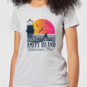 Jaws Welcome To Amity Island Womens T-Shirt - Grey - 3XL