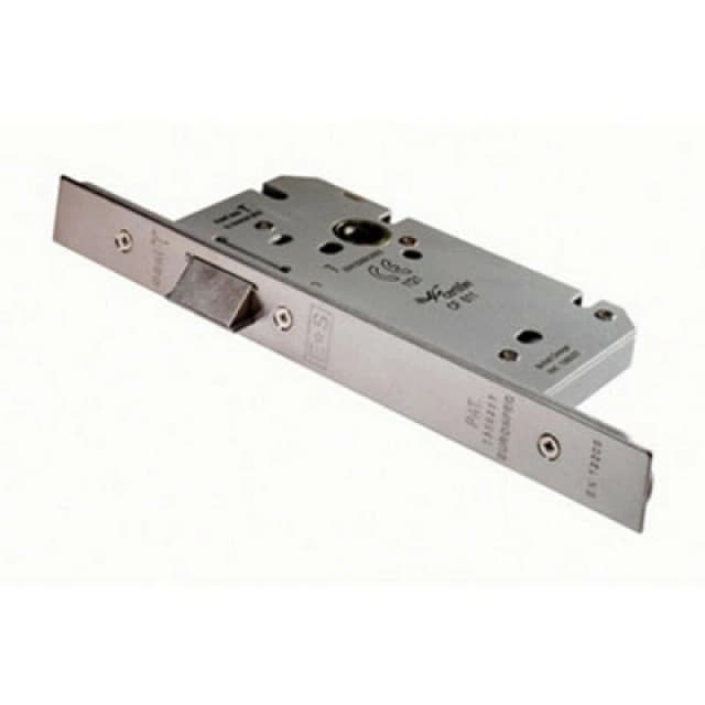 Loops Architectural DIN Latch Square Forend 60mm Backset Satin Stainless Steel Metallics unisex
