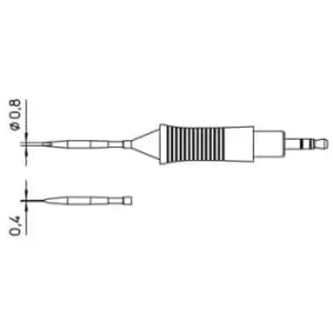 Weller RT9 Soldering tip Chisel-shaped, straight Tip size 0.8mm Content