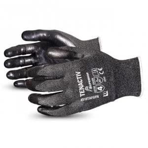 Superior Tenactiv Nitrile 18Ga Knit Glove Foam Palm Black 10 Ref