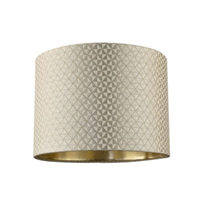Happy Homewares Light Shimmer Taupe Drum Lamp Shade With Inner Champagne Gold Lining