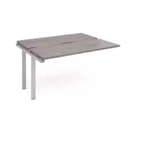 Adapt add on unit single 1400mm x 1200mm - silver frame and grey oak top