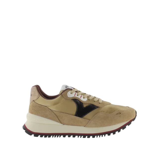 Victoria Metallic nylon and split leather trainers For Her Victoria Viento Beige Female 37