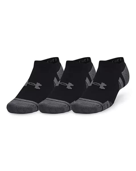Under Armour Mens Training Performance Cotton 3pk No Show Socks, White Size M Men