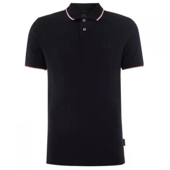 Armani Exchange Tipped Collar Polo Shirt Navy Size L Men