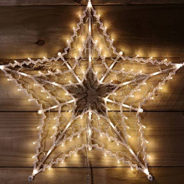 SAMUEL ALEXANDER 50cm Warm White 100 LED Window Star Light Up Indoor/Outdoor Christmas Decorations P052777 / P025362