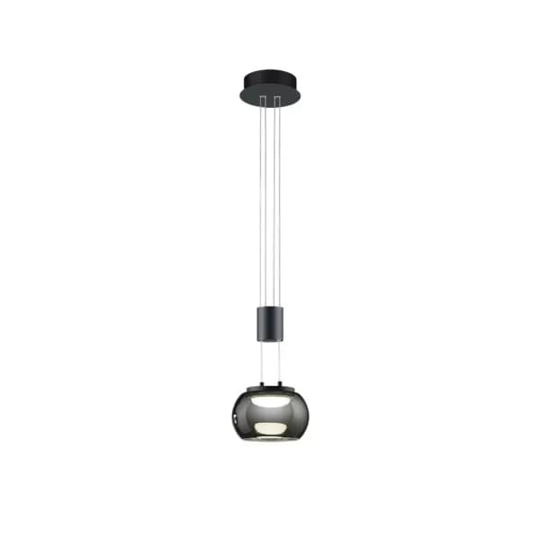 Madison Modern Dome Pendant Ceiling Light Black Matt 3000K