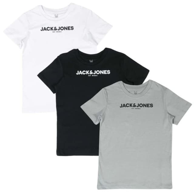 Jack and Jones Junor Harry 3 Pack T-Shirt - Multi Multi 7 - 8 Years