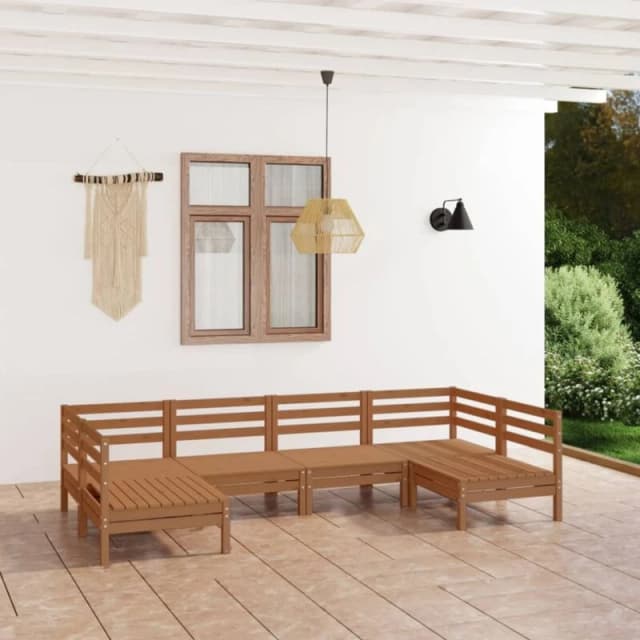 VIDAXL 6 Piece Garden Lounge Set Honey Brown Solid Wood Pine Vidaxl 8720286691526