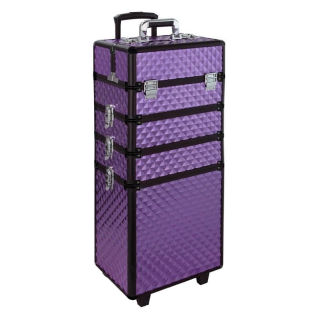 SHEONLY 4in1 Cosmetic Makeup Train Case Purple unisex One Size