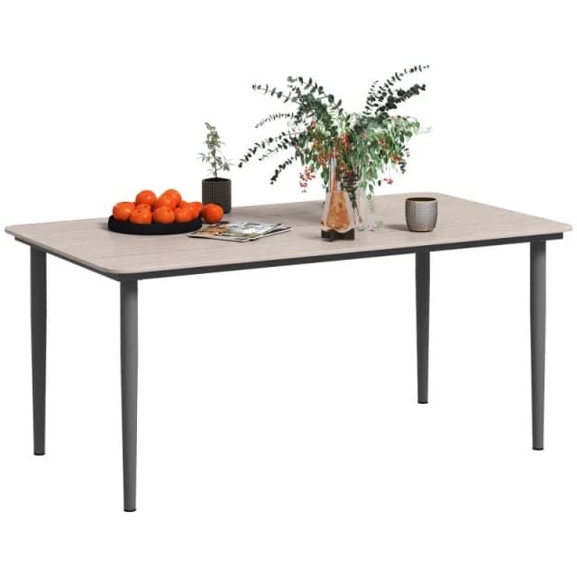 Outsunny Garden Table with Rust Resistant Metal Frame - Light Grey TJ Hughes 5063603593480