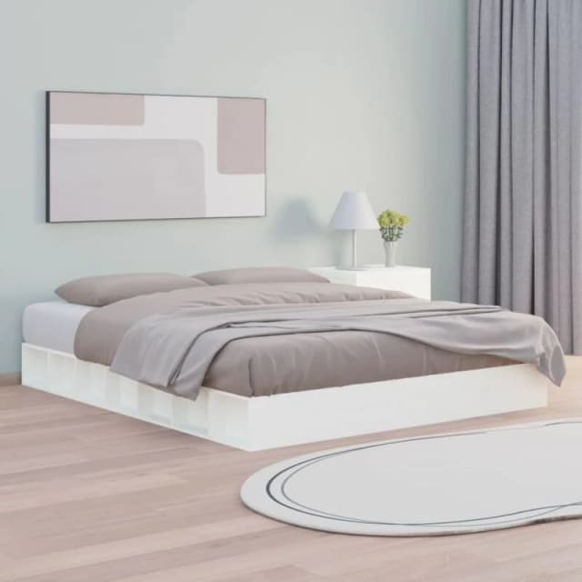 VIDAXL Bed Frame without Mattress White 180x200cm Super King Solid Wood Vidaxl 8720287135500