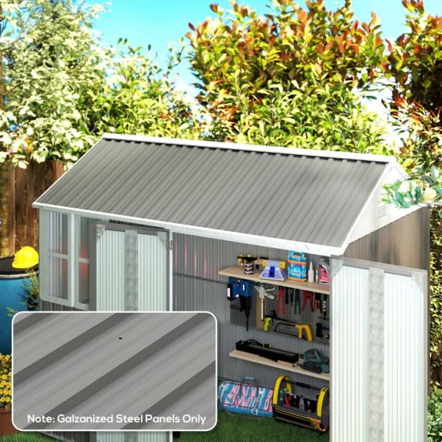 Outsunny Pack of 12 Metal Roofing Sheets for Greenhouse, Light Grey 84H-021V00LG