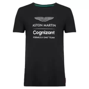 2022 Aston Martin Lifestyle Logo Tee (Black) - Ladies