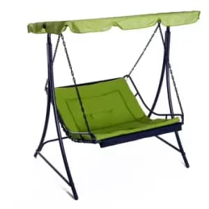 Swing Chair Bed Canopy 2 Person Double Hammock Garden Bench Rocking Sun Lounger Outdoor Backyard Furniture with Cushion - Green - Outsunny