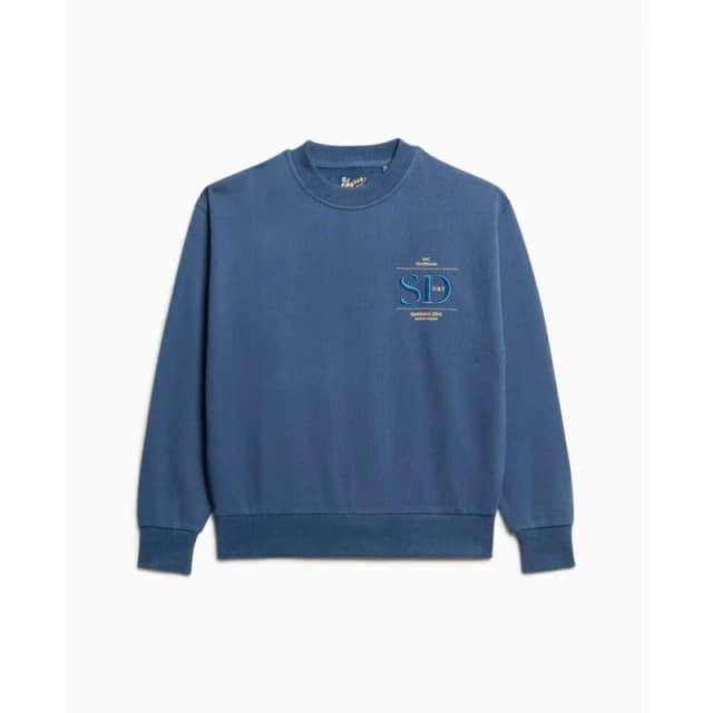 Superdry Womens loose-fitting sweatshirt Superdry Luxe Bleu Female XS
