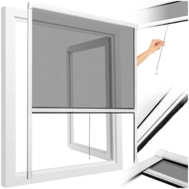 Tectake Fly Screen Roller Blind 130 X 160 Cm - White