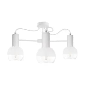 Arne Multi Arm Semi Flush Ceiling Light White, 60cm, 3x E27