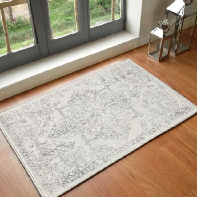 Livabliss Vintage Oriental Boho Cream Ceren Area Rug 60 X 90 Cm - Easy Care, Non Shedding, Ideal For Living Room & Bedroom