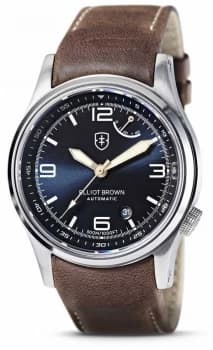 Elliot Brown Tyneham Blue Dial Brown Leather Strap 305 Watch